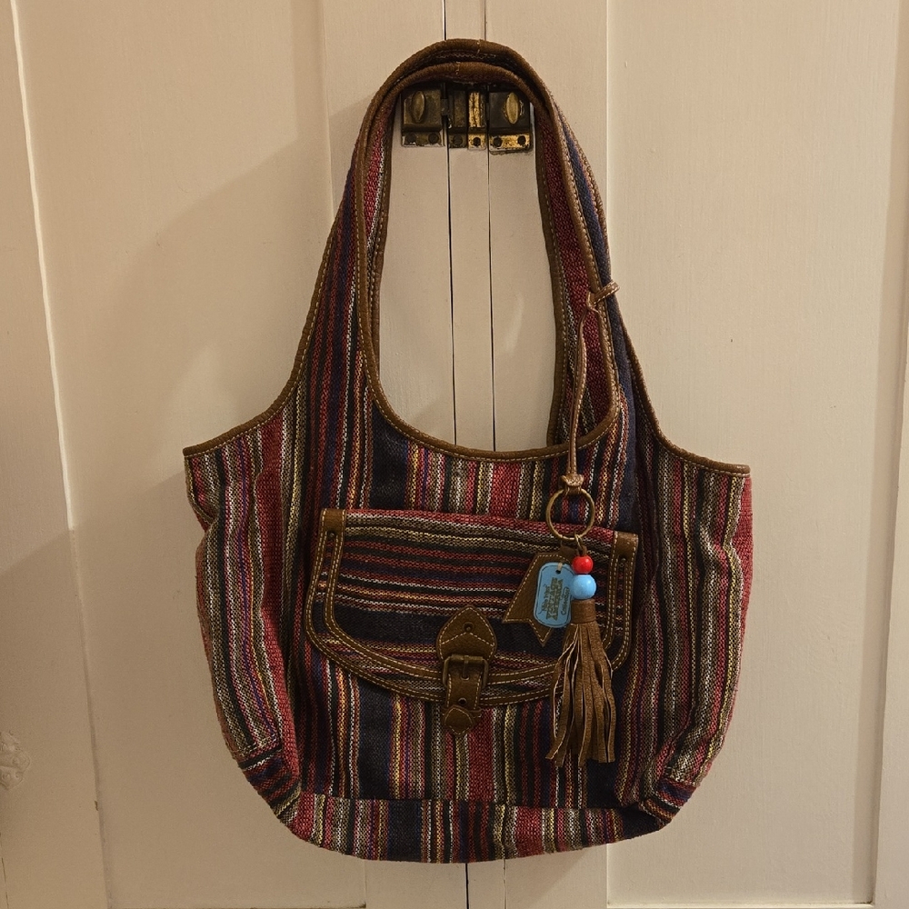 9 West Vintage America woven striped bag *